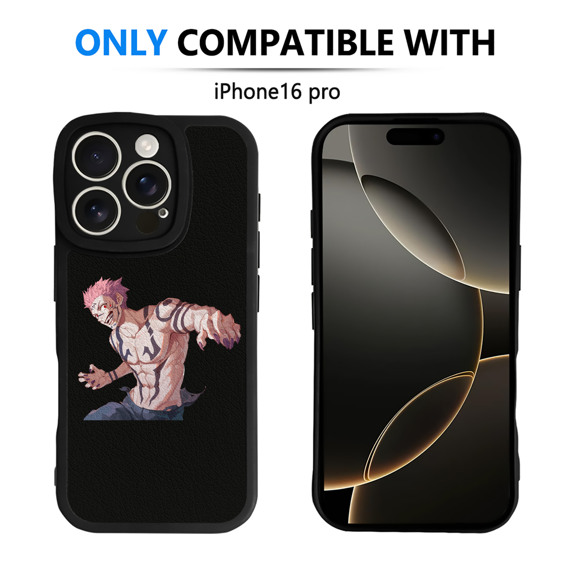 （画像用） 呪術廻戦 Jujutsu Kaisen 【iPhone 16シリーズ対応】シリコンスマホケース（レザー調） 材質：シリコン